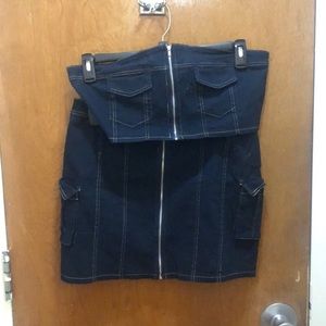 A two piece denim set